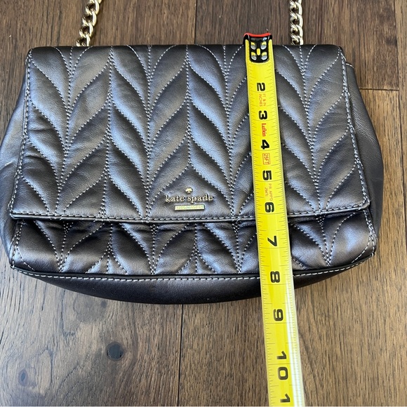 Kate Spade Briar Lane Quilted Emelyn Chain Shoulder Bag Crossbody Gunmetal Gray - Picture 14 of 16